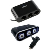 Ladron mechero de coche 3 tomas de corriente con interruptor - Adaptador mechero coche