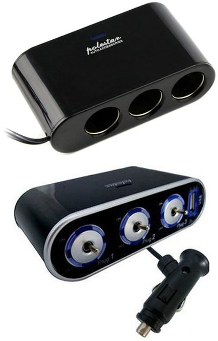 Ladron mechero de coche 3 tomas de corriente con interruptor - Adaptador mechero coche