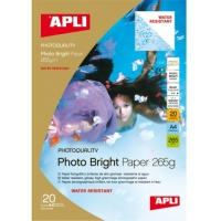 PAPEL PHOTO APLI A4 Bright Water Resistant 265g 20 Hojas. Apli 10123