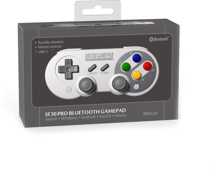 Imagen extra Gamepad 8bitdo SF30 Pro Bluetooth, gris, estilo retro SNES