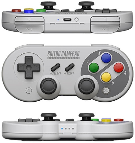 Imagen extra Gamepad 8bitdo SF30 Pro Bluetooth, gris, estilo retro SNES