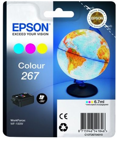 Epson T267 cartucho tricolor original para WF-100w C13T26704010