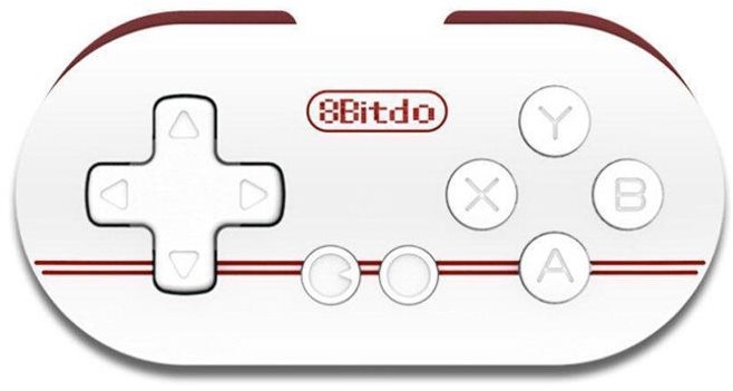 Mini gamepad 8Bitdo Zero, Bluetooth, rojo y blanco