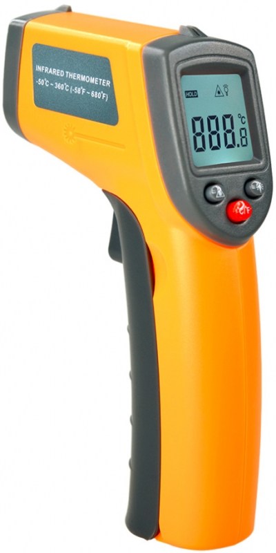 Termometro sin contacto por infrarrojos IR GS320. mide de -50 a 360 grados.
