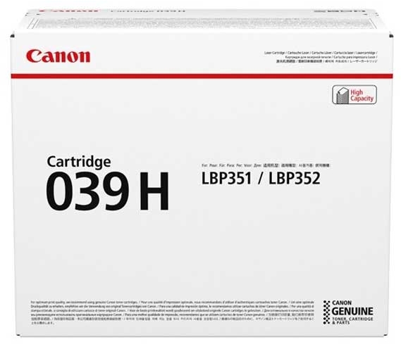 Canon 039H Alta capacidad, Negro toner Original 0288C001