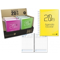 AGENDA ESCOLAR 18/19 OCTAVO DIA PAGINA ESPIRAL TAPA POLIPROPILENO