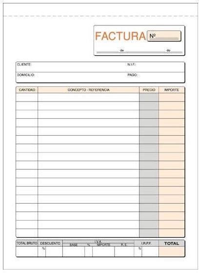 Talonario Facturas, 1/4 Cuarto, Natural, Copia Triplicado. T-65 / 71T