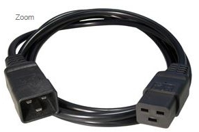 Cable Alimentación C19 a C20 (Alargador Macho Hembra) de 1.5 metros