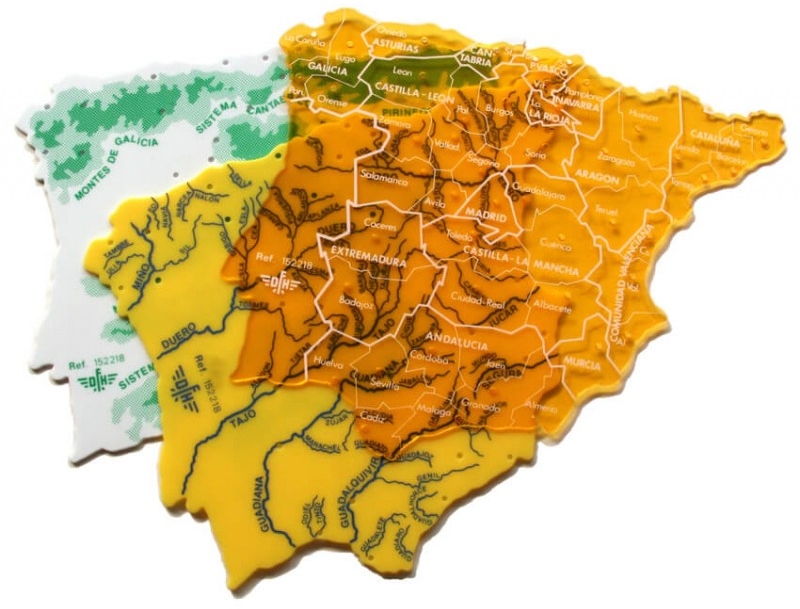 Bolsa con 3 plantillas mapas España Faibo. Ref. 250