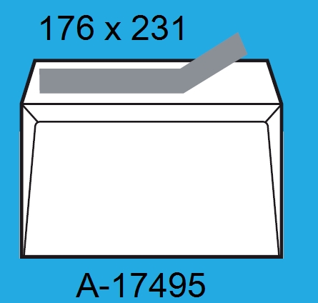 Caja de 500 sobres cuartilla 176x231mm blanco 90 grs. A-17495
