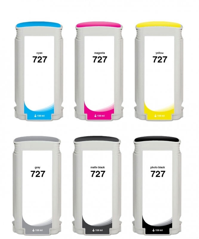 Cartucho compatible con HP 727XL Gris alternativo a HP B3P24 F9J80A ALTA CAPACIDAD Designjet 