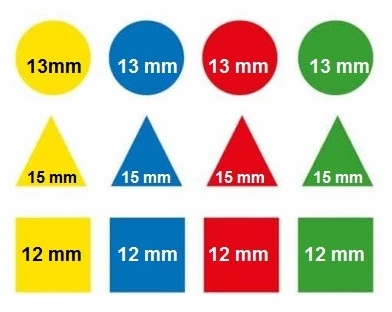 Imagen extra Gomets Apli Figuras Geometricas pequeñas 480 Gomets, en 12 Hojas. APLI 993