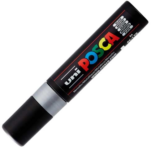 POSCA PC-17K Plata, punta ExtraGruesa 15mm Multisuperficie (cristal, madera, tela, plastico)