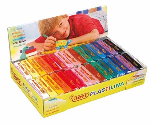 LIQUIDACION Caja de 30 Plastilinas pequeñas 50gr JOVI. Colores surtidos