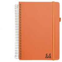 Agenda encuadernada liderpapel neon a6 2021 dia pagina papel 70 gr color naranja.
