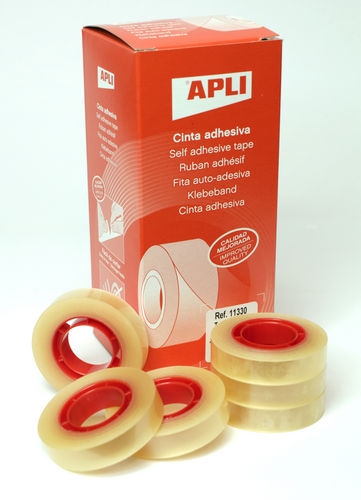 PACK 12 Cintas adhesivas APLI Estrechas 33x12mm Económica