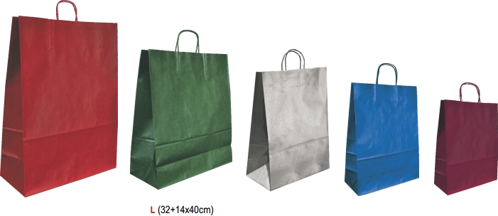 Paquete 25 Bolsas de papel Kraft COLORES 24x32x10 cm