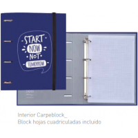 Carpebloc A4 de 4 Anillas Azul JEANS