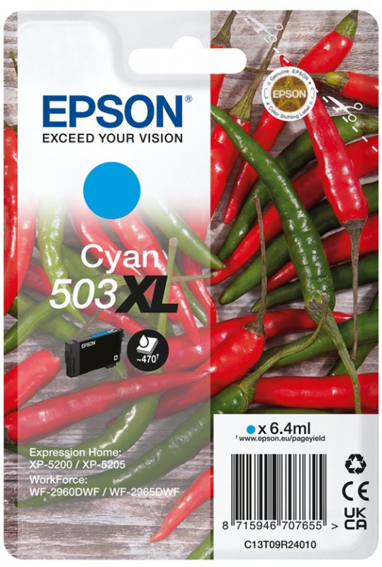 Epson 503XL Cyan Cartucho de Tinta Original C13T09R24010