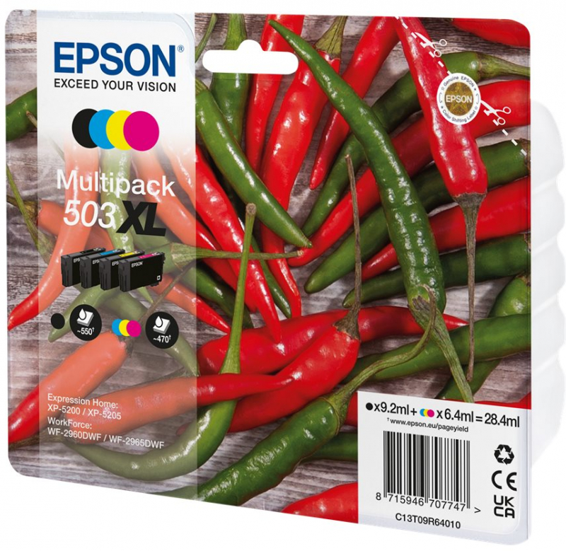 Imagen extra PACK 4 Cartuchos Epson 503XL C13T09R64010 ALTA CAPACIDAD Originales