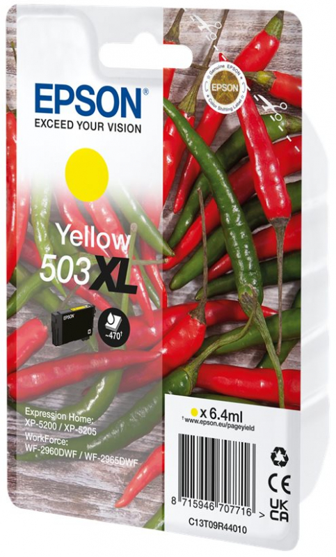 Imagen extra Epson 503XL Amarillo Cartucho de Tinta Original C13T09R44010