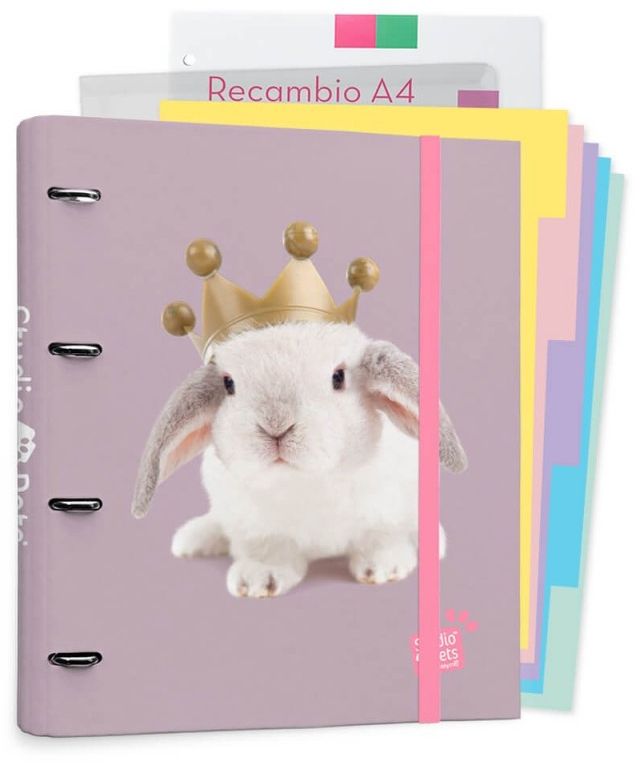 Carpebloc A4 de 4 Anillas PETS RABBITS