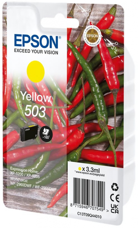 Imagen extra Epson 503 Amarillo Cartucho de Tinta Original C13T09Q44010