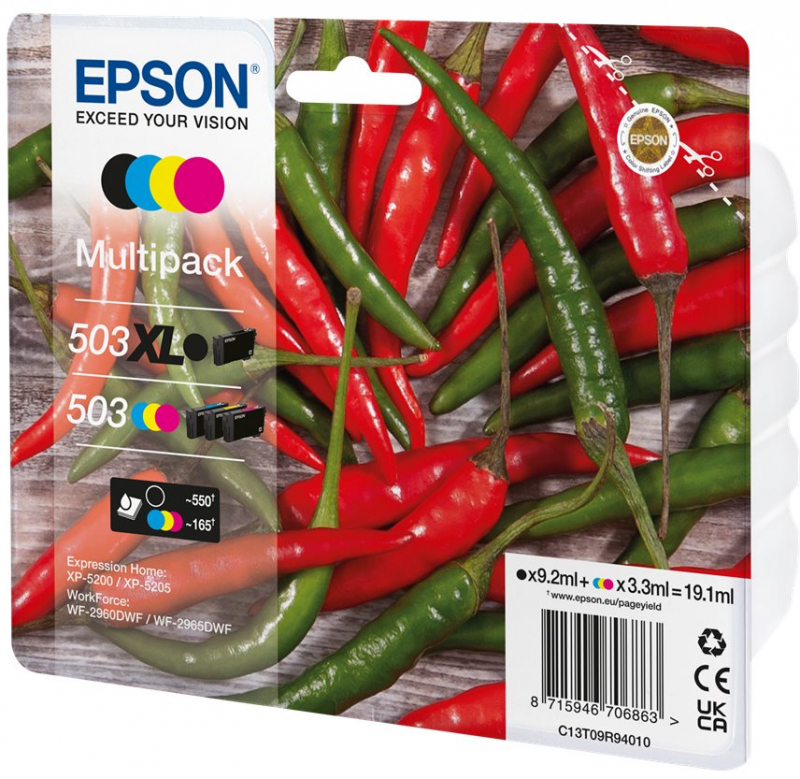 Imagen extra PACK 4 Cartuchos Epson 503XL/503 C13T09R94010 Originales (Negro alta capacidad, colores baja) - 