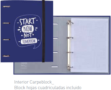 Carpebloc A4 de 4 Anillas Azul JEANS