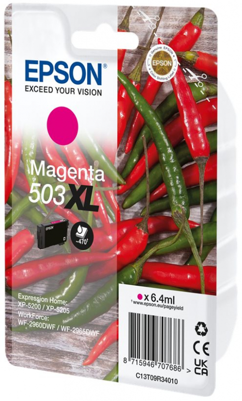 Imagen extra Epson 503XL Magenta Cartucho de Tinta Original C13T09R34010