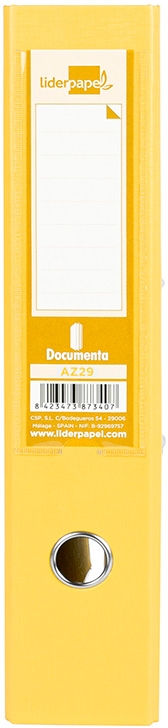 Imagen extra Archivador FOLIO, lomo Ancho, con ollao, rado, tarjetero y compresor. Amarillo