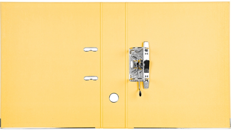 Imagen extra Archivador FOLIO, lomo Ancho, con ollao, rado, tarjetero y compresor. Amarillo