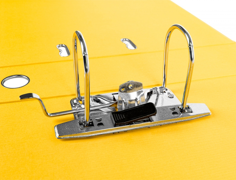 Imagen extra Archivador FOLIO, lomo Ancho, con ollao, rado, tarjetero y compresor. Amarillo