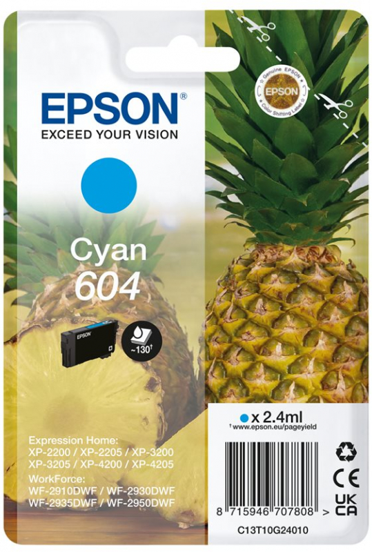 Imagen extra Epson 604 Cian Cartucho de Tinta Original C13T10G24010
