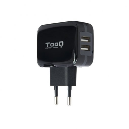 Imagen extra Tooq Cargador de Pared 2x USB 2.0 - Tecnologia AI - Color Negro