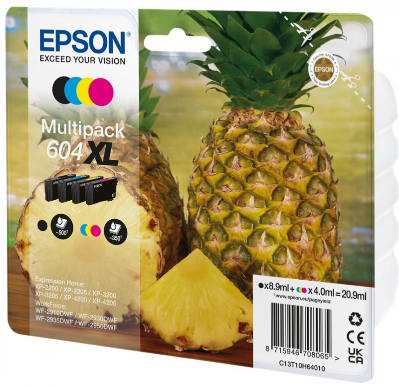 Imagen extra PACK 4 Cartuchos Epson 604XL ALTA CAPACIDAD C13T10H64010 Originales