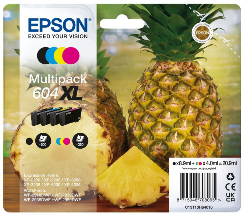 PACK 4 Cartuchos Epson 604XL ALTA CAPACIDAD C13T10H64010 Originales