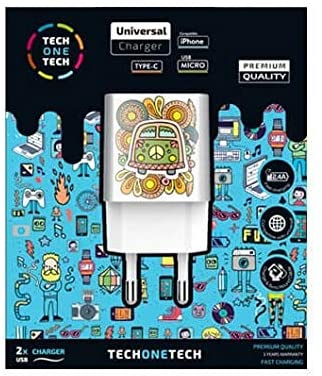 TechOneTech Green Champer Cargador Doble de Pared USB-A - Alto Rendimiento