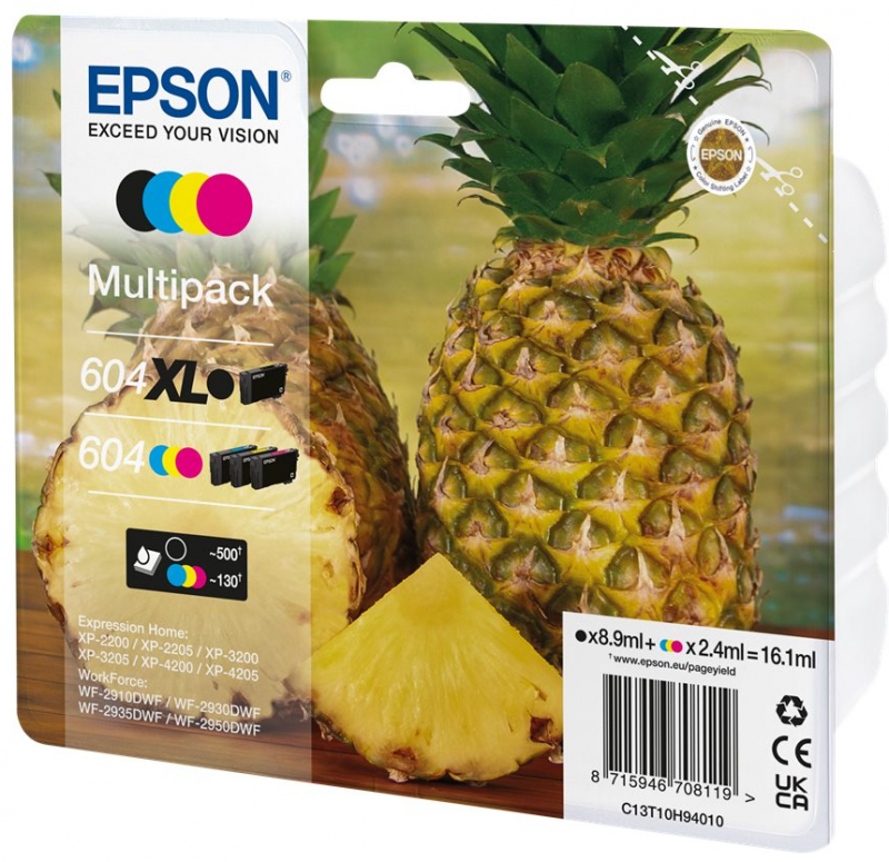 Imagen extra PACK 4 Cartuchos Epson 604XL/604 C13T10H94010 Originales (Negro alta capacidad, colores estandar) - 