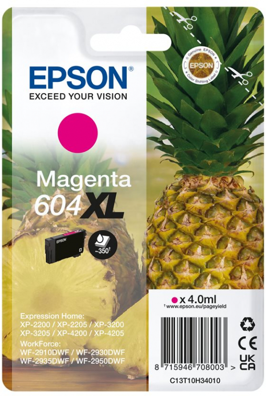 Epson 604XL Magenta Cartucho de Tinta Original C13T10H34010