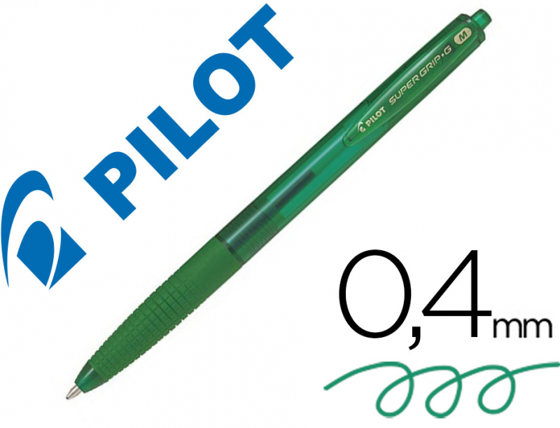 Pilot SuperGrip G Verde - Boligrafo Retractil de tinta aceite