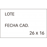 PACK 6 Rollos Apli Etiquetas Blancas LOTE Y FECHA 26x16mm para Etiquetadoras de Precios de 2 Lineas