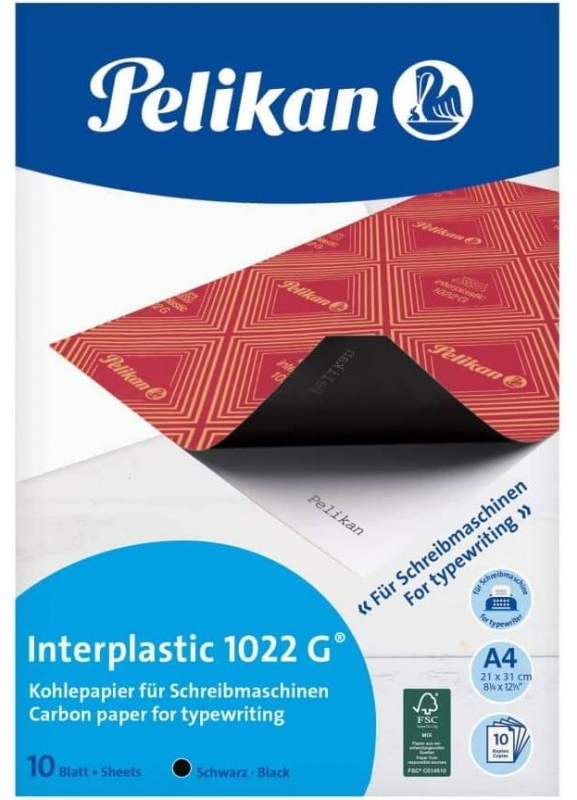 Papel Carbón Pelikan 1022G Interplastic A4 10H
