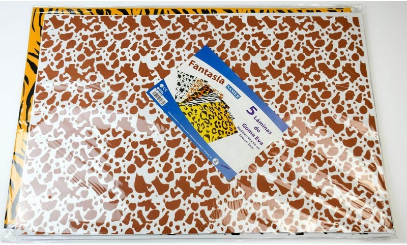 PACK 5 Planchas Goma Eva 40X60 ANIMAL PRINT