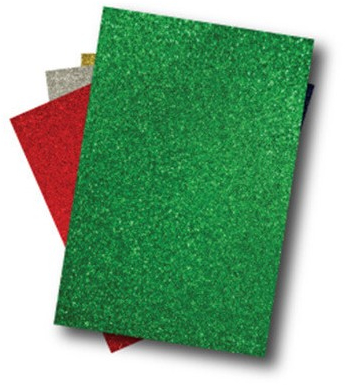PACK 5 Planchas Goma Eva 40X60 GLITTER VERDE