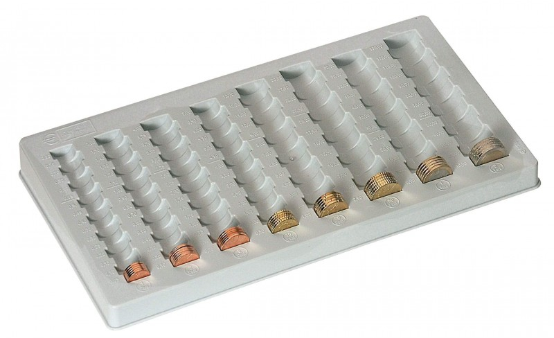 Bandeja Portamonedas Euros de 8 columnas