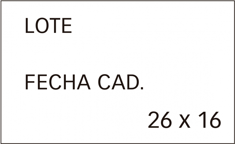 PACK 6 Rollos Apli Etiquetas Blancas LOTE Y FECHA 26x16mm para Etiquetadoras de Precios de 2 Lineas