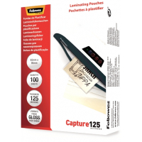 Fellowes Pack de 125 Fundas Plastificar Tarjetas Brillo 65 x 95 mm 125 Micras Transparente