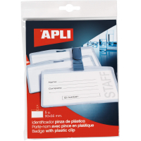 Apli Identificador con Pinza de Plastico para Tarjetas de Visita (90 x 56mm)