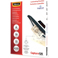 Fellowes Pack de 100 Fundas Plastificar Brillo A5 125 Micras Transparente